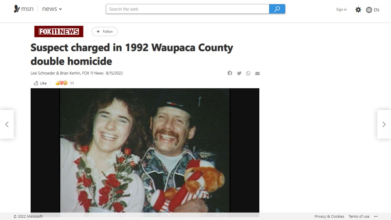 Suspect charged in 1992 Waupaca County double homicide